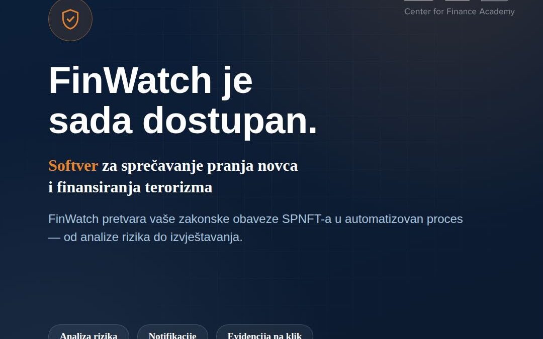 FinWatch – AML/CFT platforma za usklađenost sa Zakonom o SPNFT