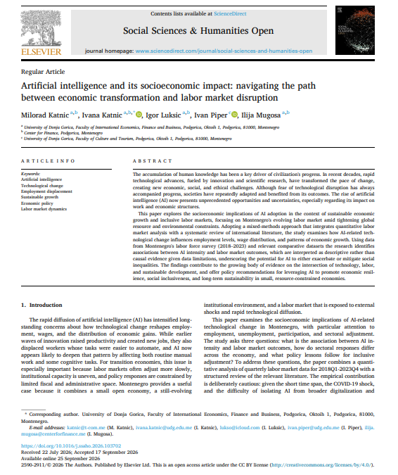 Artificial intelligence and its socioeconomic impact: navigating the path between economic transformation and labor market disruption